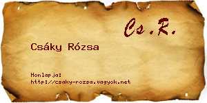 Csáky Rózsa névjegykártya