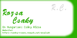 rozsa csaky business card