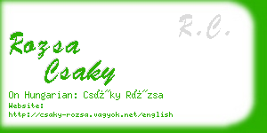 rozsa csaky business card